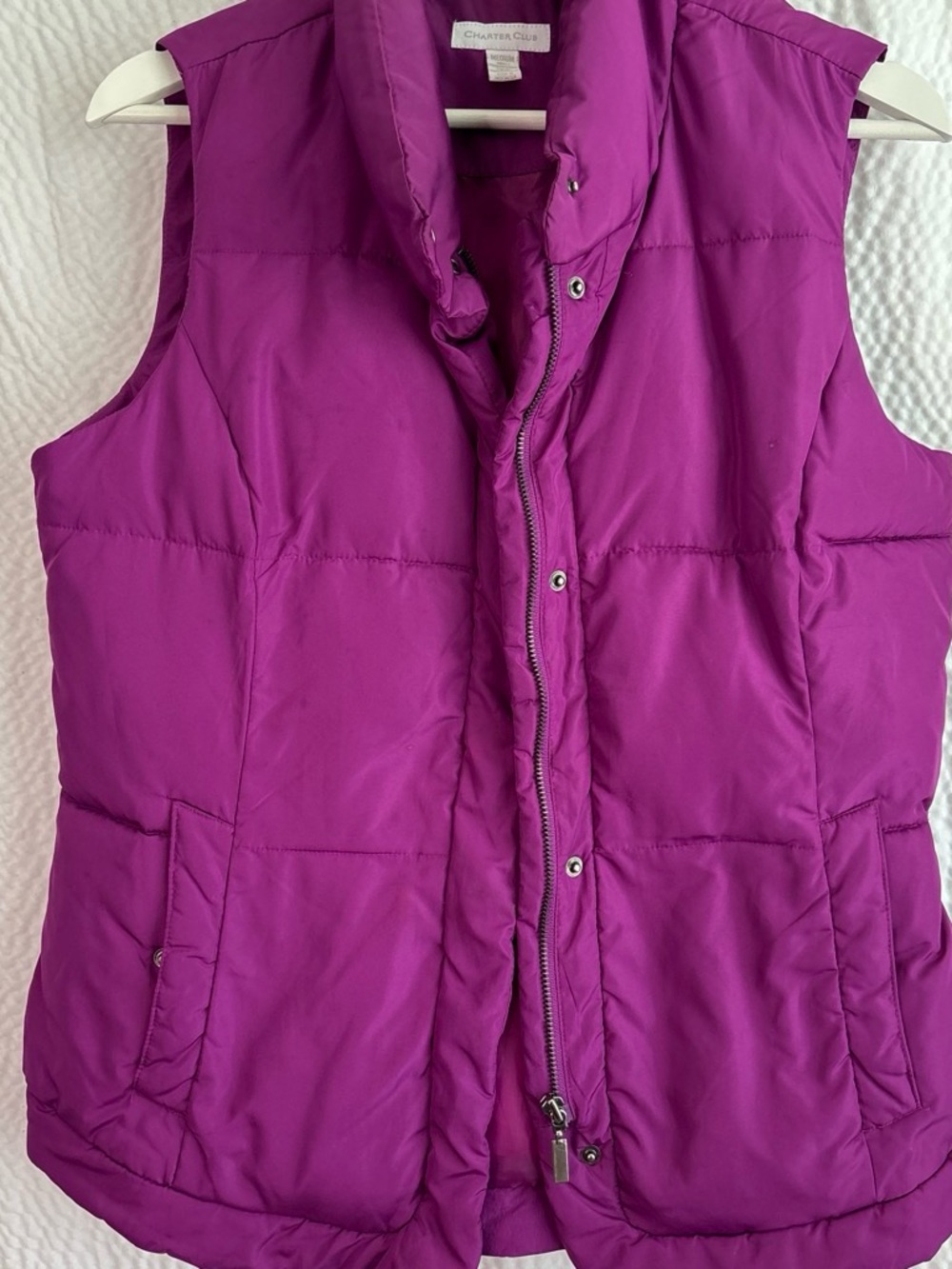 Charter Club Bright Magenta Quilted Puffer Vest
